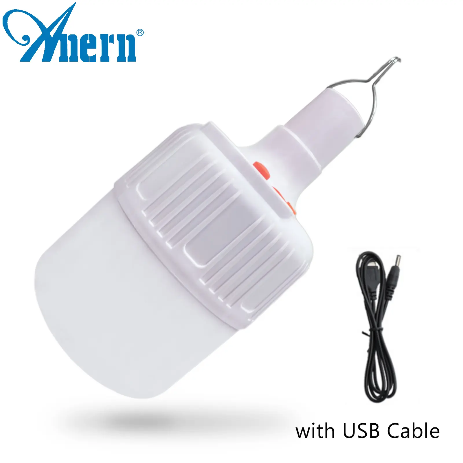 Anern 50W LED bulb outdoor light bulb spare light bulb rechargeable light bulb store light with hanger wireless charging light bulb 5-level dimmable