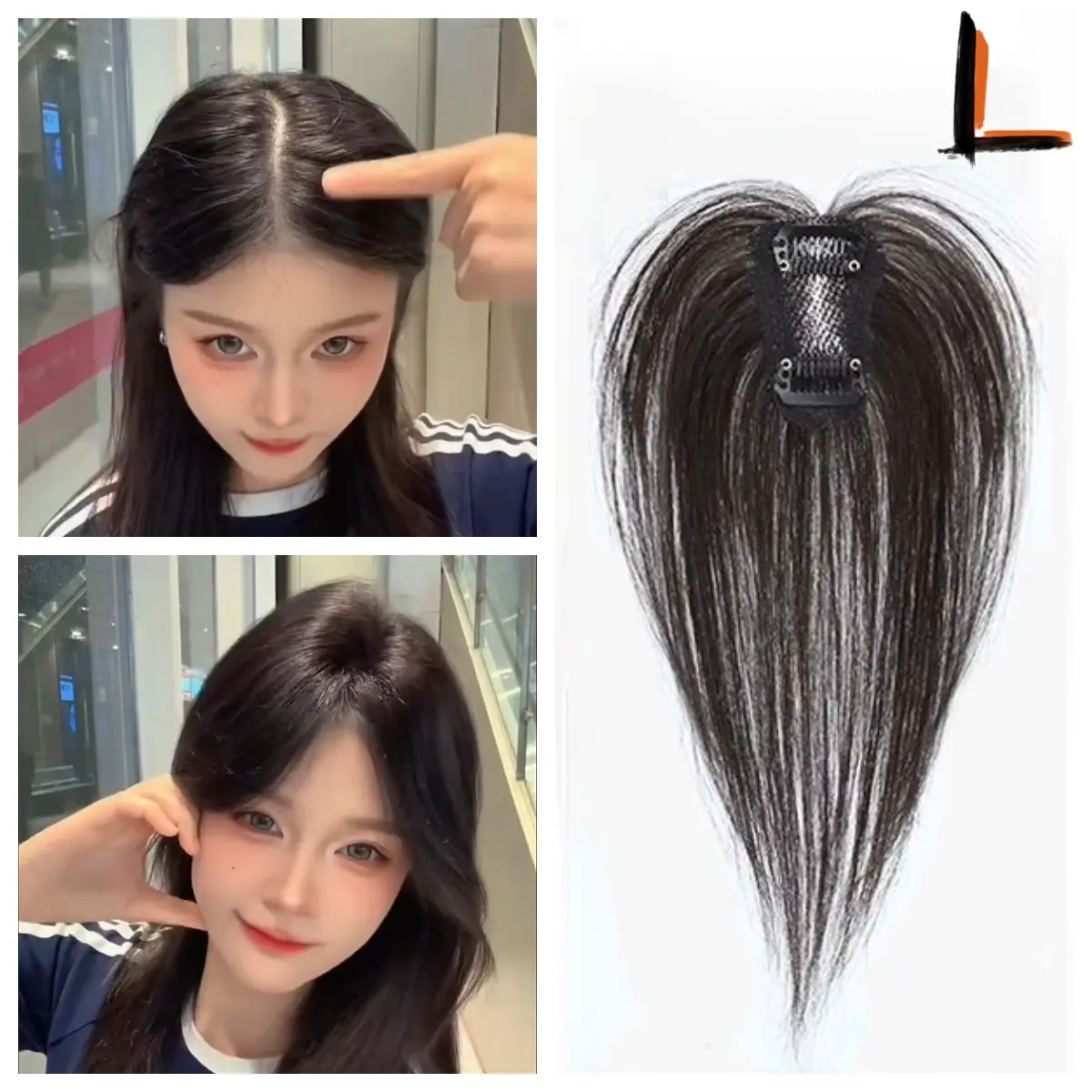 fluffy topper replenish hair volume forehead head curtain bangs wig piece women multicolor optional fashion trend wear style versatile stylish daily wear