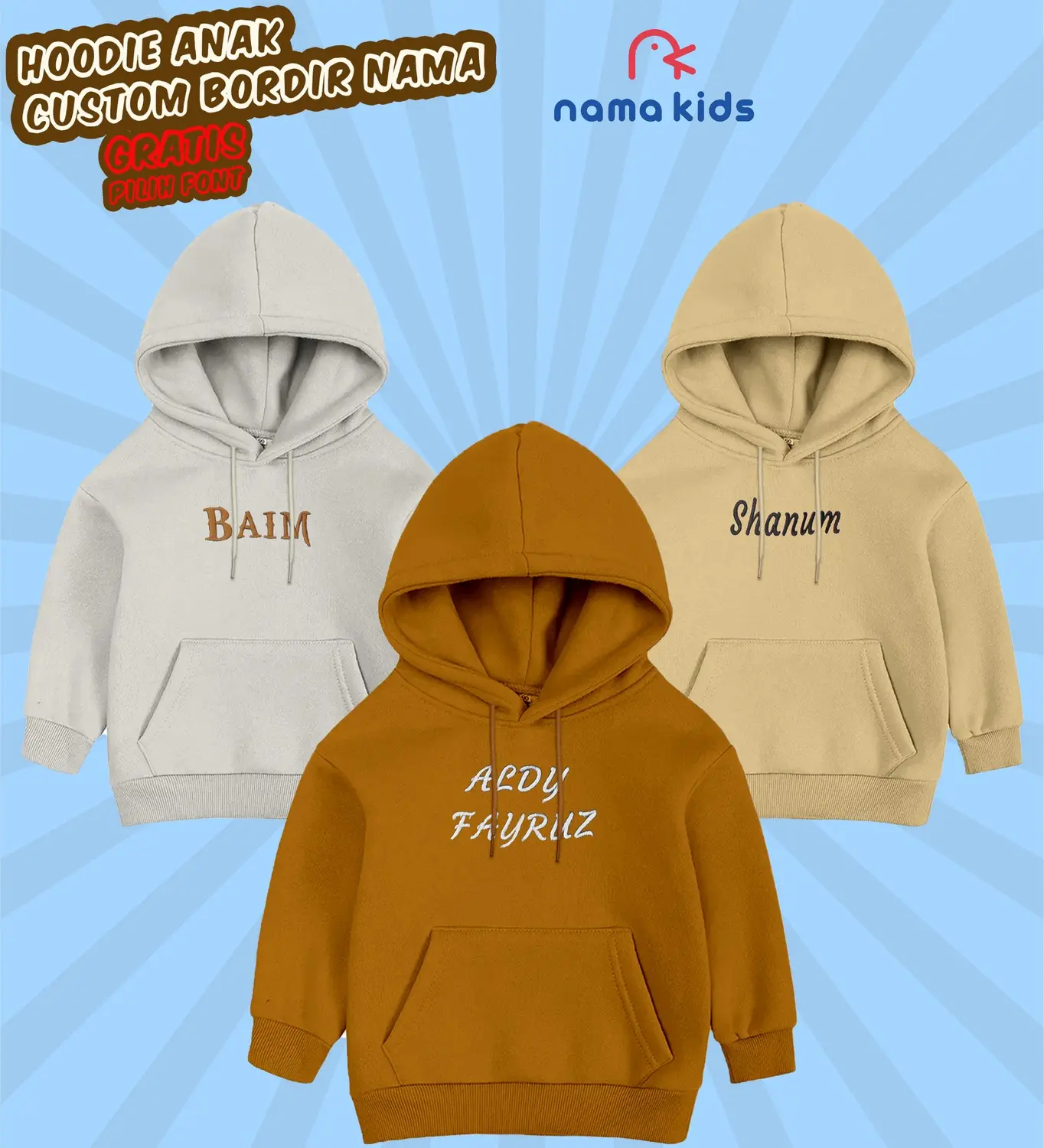 Sweater Hoodie Anak Custom Free Bordir Nama Fashion