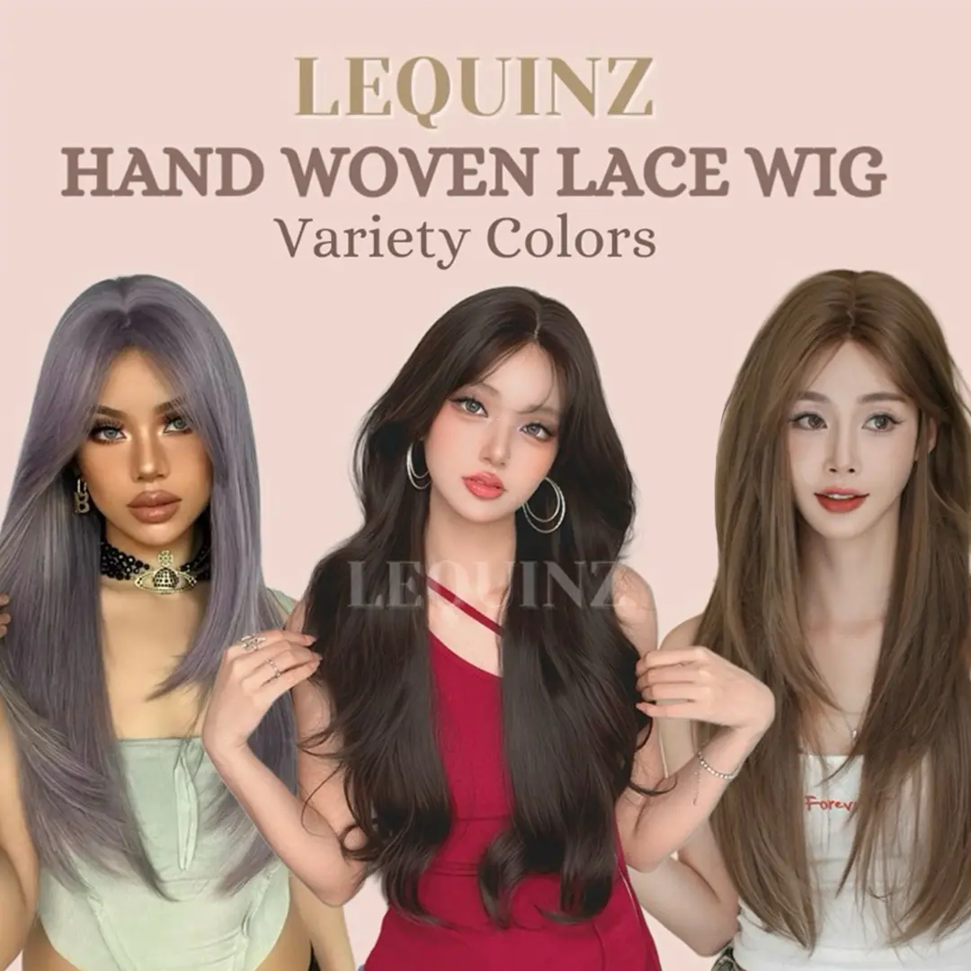 {SG} LEQUINZ Natural Hair Wig Hand Woven Lace Wigs Party Wedding Cosplay Wig