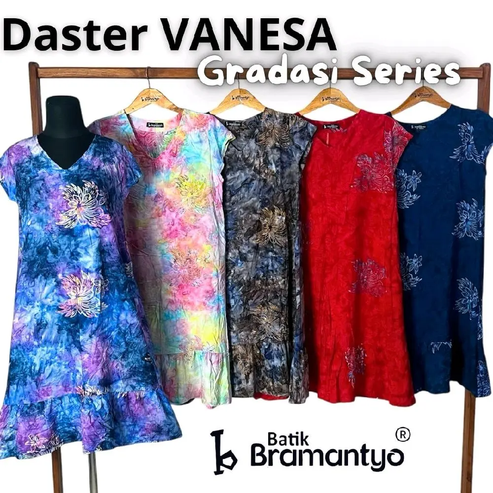 Bramantyo Store - Vanessa Gradasi Daster Batik Cap Batik Solo Menyerap Keringat Nyaman Daster Rample