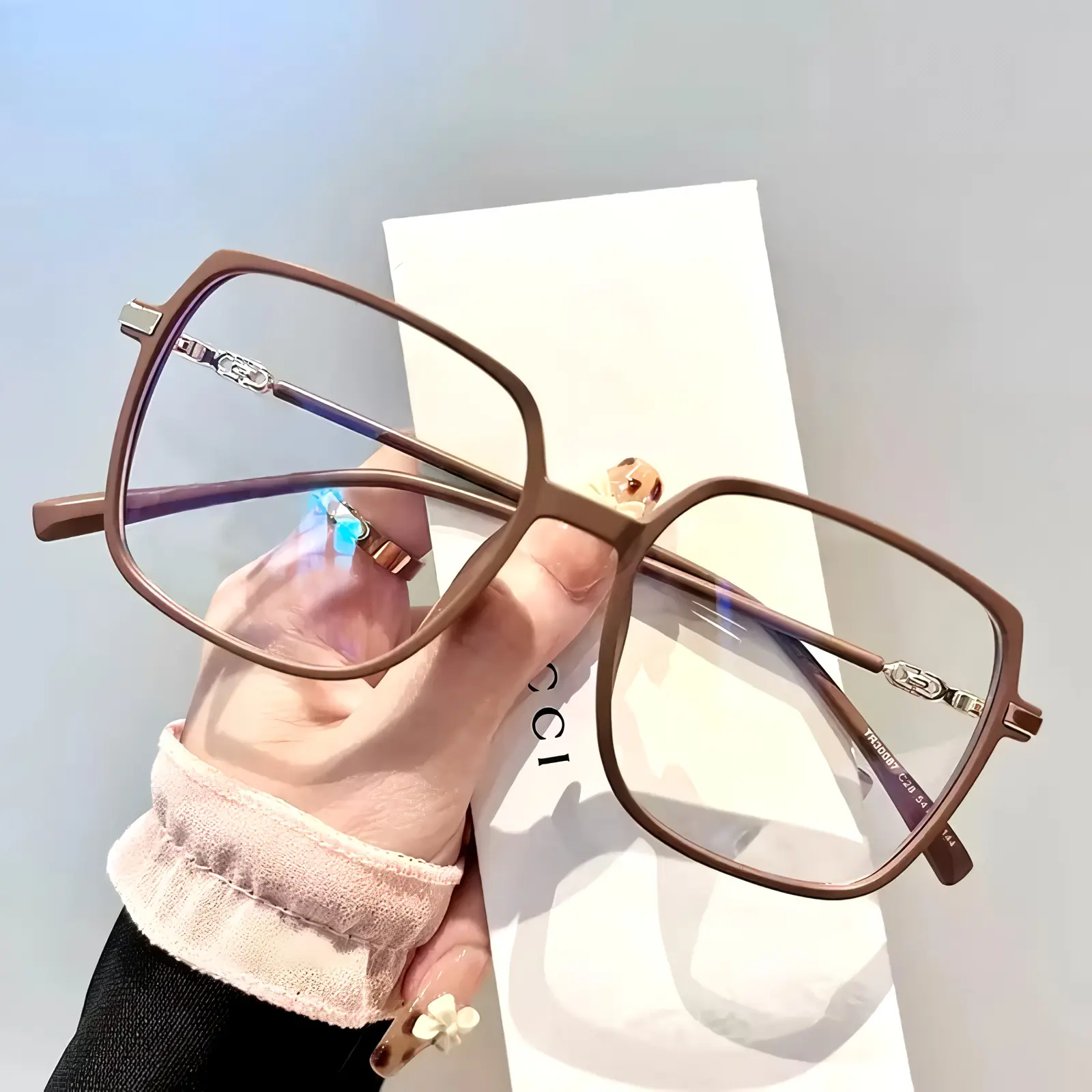 Kacamata Wanita Anti Radiasi Frame Persegi Fashion Gaya Korea Sunglassess Eyewear Design Retro