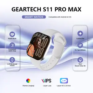 GearTech  Mart Watch 11 Pro Max Original Smartwatch 2.2" AMOLED GPS NFC Waterproof Bluetooth Call Wireless Charging Unisex Free Wallpaper