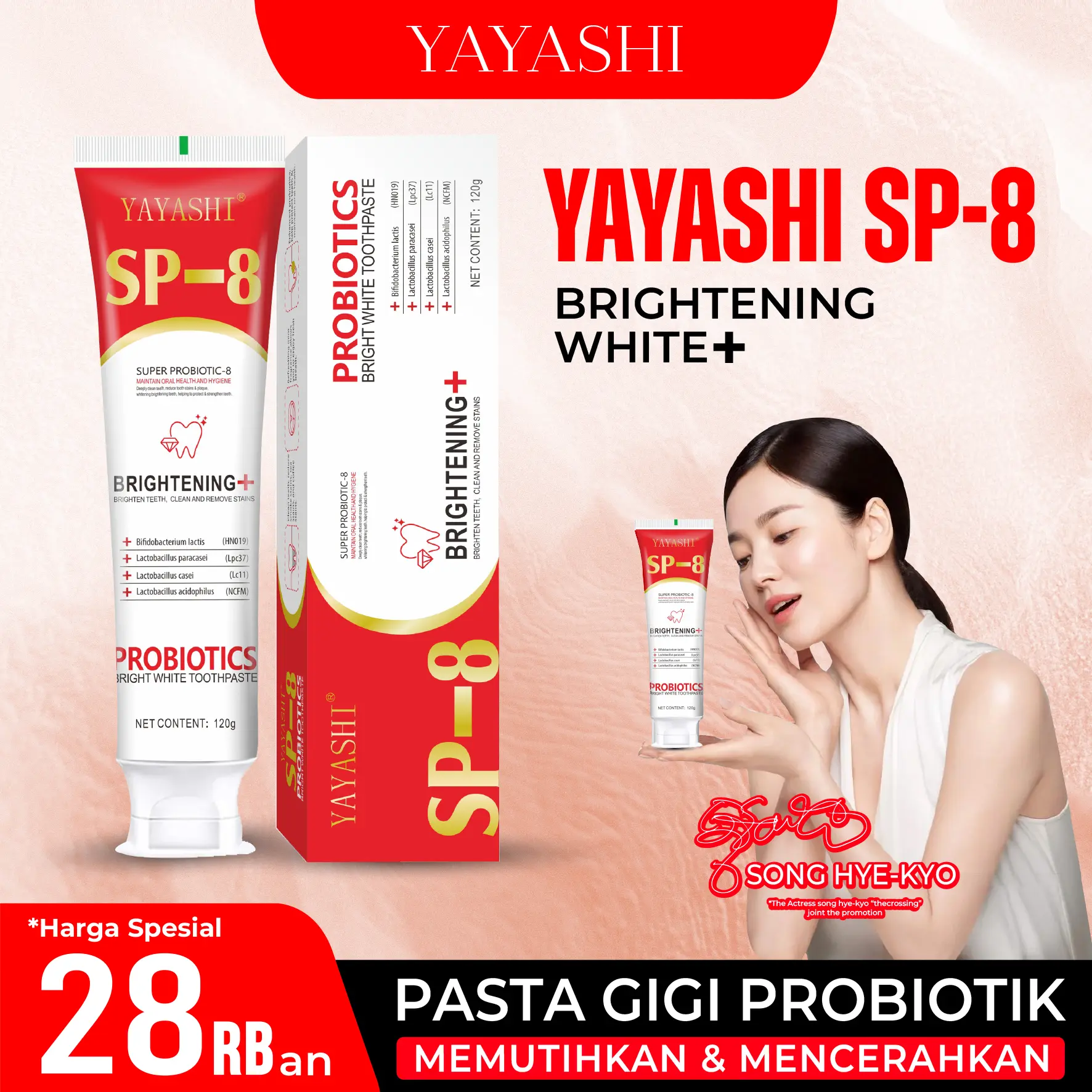 [COD] YAYASHI SP-8 Pasta Gigi Pemutih Probiotik Untuk Kesehatan Gigi Memutihkan Dan Mencerahkan Gigi Menghilangkan Noda dan Karang Pada Gigi Menyegarkan Napas Kesehatan Mulut AFF1