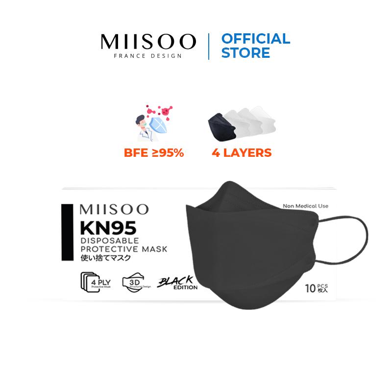MIISOO Disposable EVO Hitam N95 KN95 BFE 95% Masker Kesehatan wajah 4…