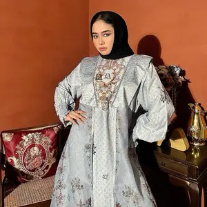 Ellyarsy - jesila Dress Material Lady Zr Mix Organza Mix Braidel Aksen Payet Hanmade Only Gamis Exlusive By Elly Arsy