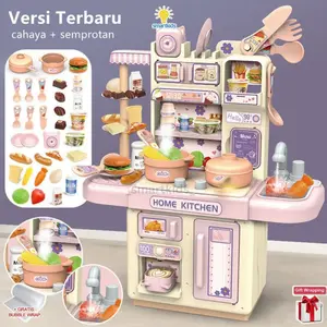 Mainan DIY Dream Kitchen Set Steam Cooking Fitur Uap Cahaya / Dapur Masak Masakan Kompor Multifungsi / Imajinasi Kreativitas Motorik Edukasi Anak Interaktif / Pretend Role Play Toys