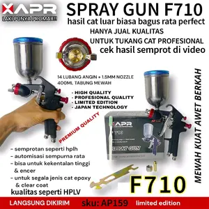 XAPR spray gun F710 14 lubang alat semprot cat nozzle 1,5mm tabung atas 400ml kualitas sama meiji garansi resmi