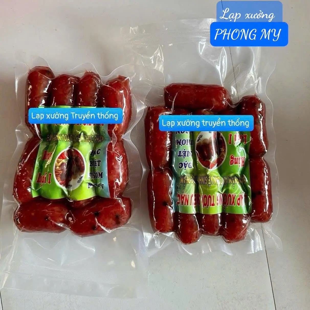 Lạp xưởng CAO CẤP truyền thống (KHÔNG QUÀ )sấy DẺO 90 % nạc 1kg - đặc sản Cai Lậy Tiền Giang vị mặn ngọt Chua - đóng gói hút chân không ,