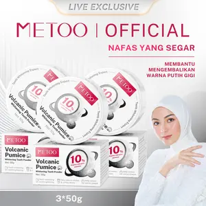 [Live Exclusive][1Pcs/2Pcs / 3Pcs] MeToo Volcanic Pumice Whitening Tooth Powder / Probiotik / Pemutih Gigi Mutiara 50g / pembersih karang gigi / menghilangkan kalkulus gigi / memperbaiki gigi kuning / menghilangkan bau mulut / gigi putih