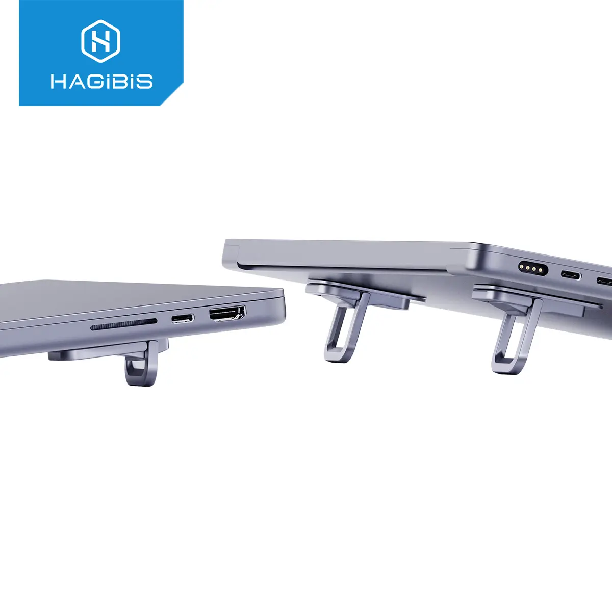 Hagibis Foldable Laptop Stand for Desk Keyboard Stand Riser Portable Notebook Cooling Pad For Macbook Pro Air Universal Holder Plastic PU Leather Synthetic
