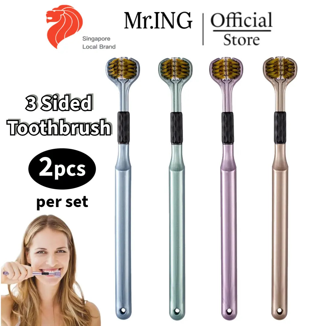 Three-Sided Toothbrush - Comfortable Soft Bristles 3 Sided Toothbrush with All-Round Cleaning| Gentle Non-Slip Grip Sensory Toothbrush