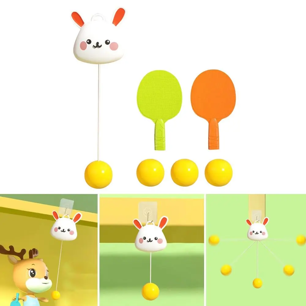 Portable Children with Racket and Balls Pingpong Trainer Table Tennis Trainer Exerciser Toy Interaction Toy