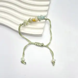 Bracelet / Gelang Tali Serut Batu Kerikil Gelang Tali Etnik Batu Alam - Gelang tali simple pria wanita Gelang tali Etnik / Gelang Batu Kerikil Asli /Gelang batu chip / Gelang batu vintage/ Gelag abstrak / Gelang batu pecah/gelang murah