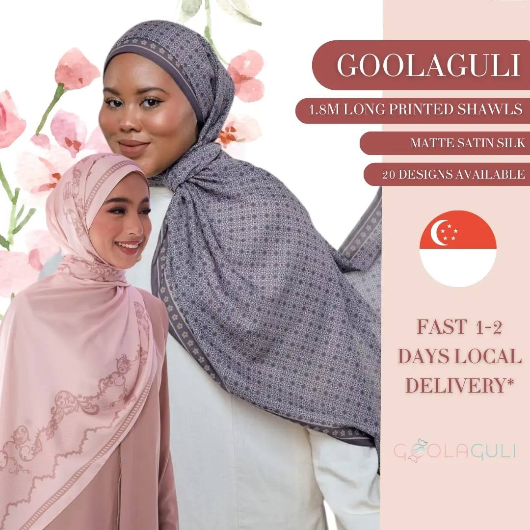 GoolaGuli | Matte Satin Silk Shawl | 1.8m Printed Long Shawls