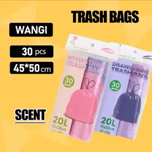 Drawstring Trash Bags Scent | Kresek Kantong Sampah Aroma Wangi Isi 30 Lembar