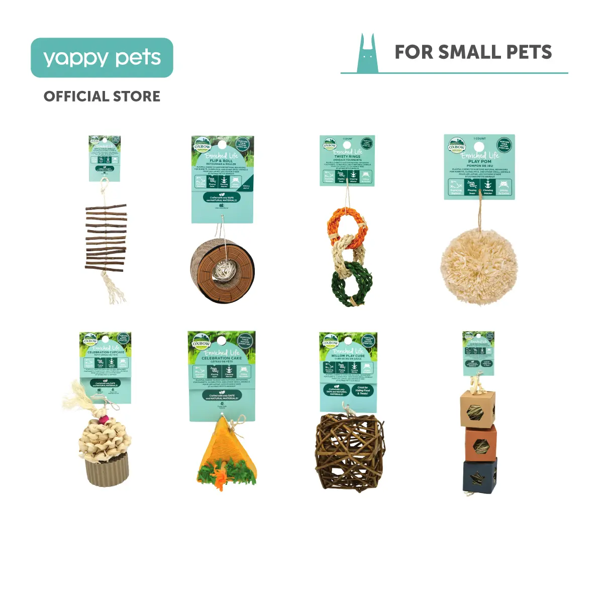 Oxbow Enriched Life Small Animal Natural Chews (Series 2) | Pet Toys, Rabbit Guinea Pig Chinchilla Gerbil Hamster