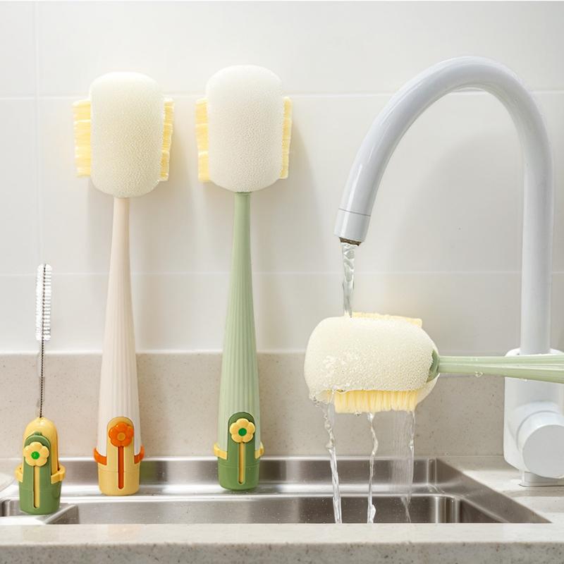 Cepillo Multifuncional 5 en 1 para Botellas Limpia Tapas & Cocina