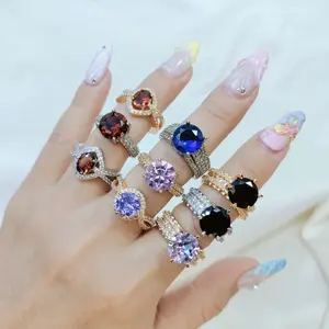 CINCIN BESAR DUBAI FULL MATA TANAM JEWELERY-GUDANGPERHIASAN887 PERHIASAN PEREMPUAN Rings Permata Silver Gold Emas Perak