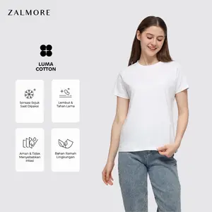 Zalmore Women Oneck T-Shirt Basic | LUMA Cotton Premium - Kaos Wanita Lembut Ringan Sejuk Anti Nerawang