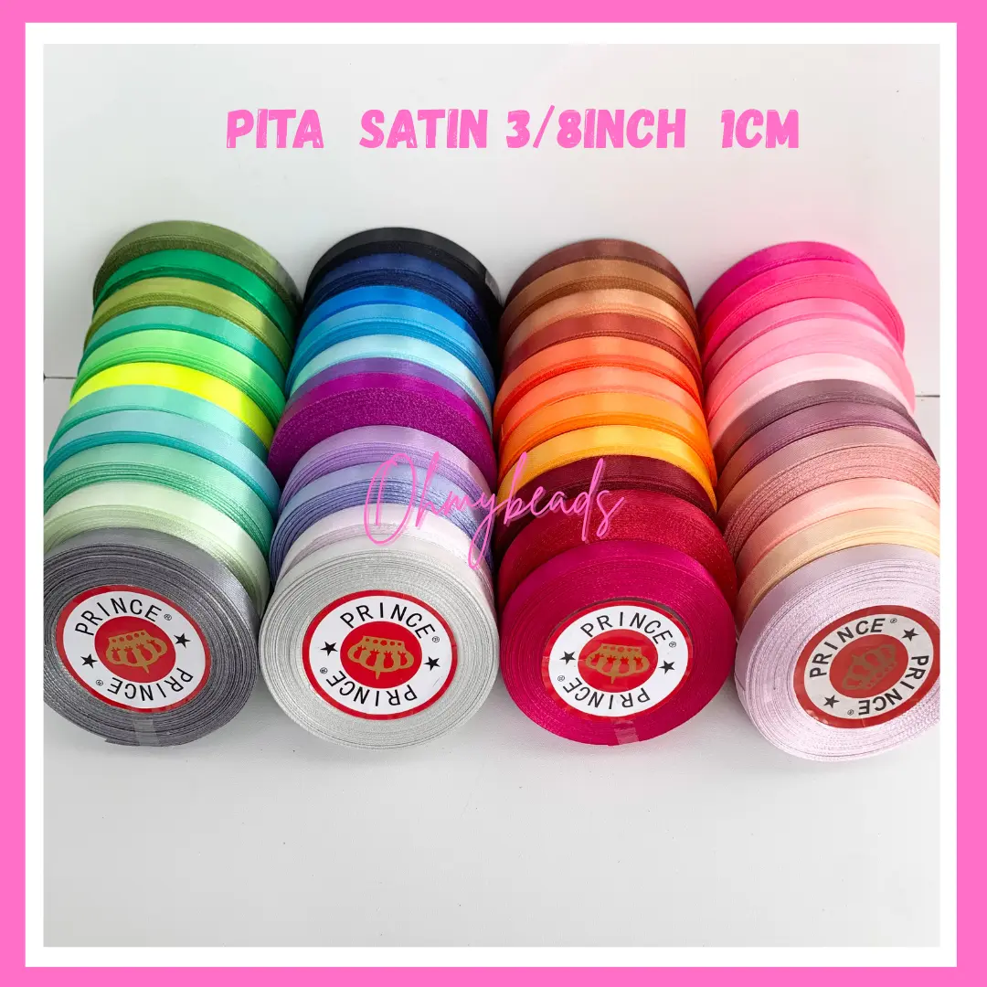 ￼Pita Satin 1 cm 3/8 inch per roll 20-25 yard 18,5 - 23 meter