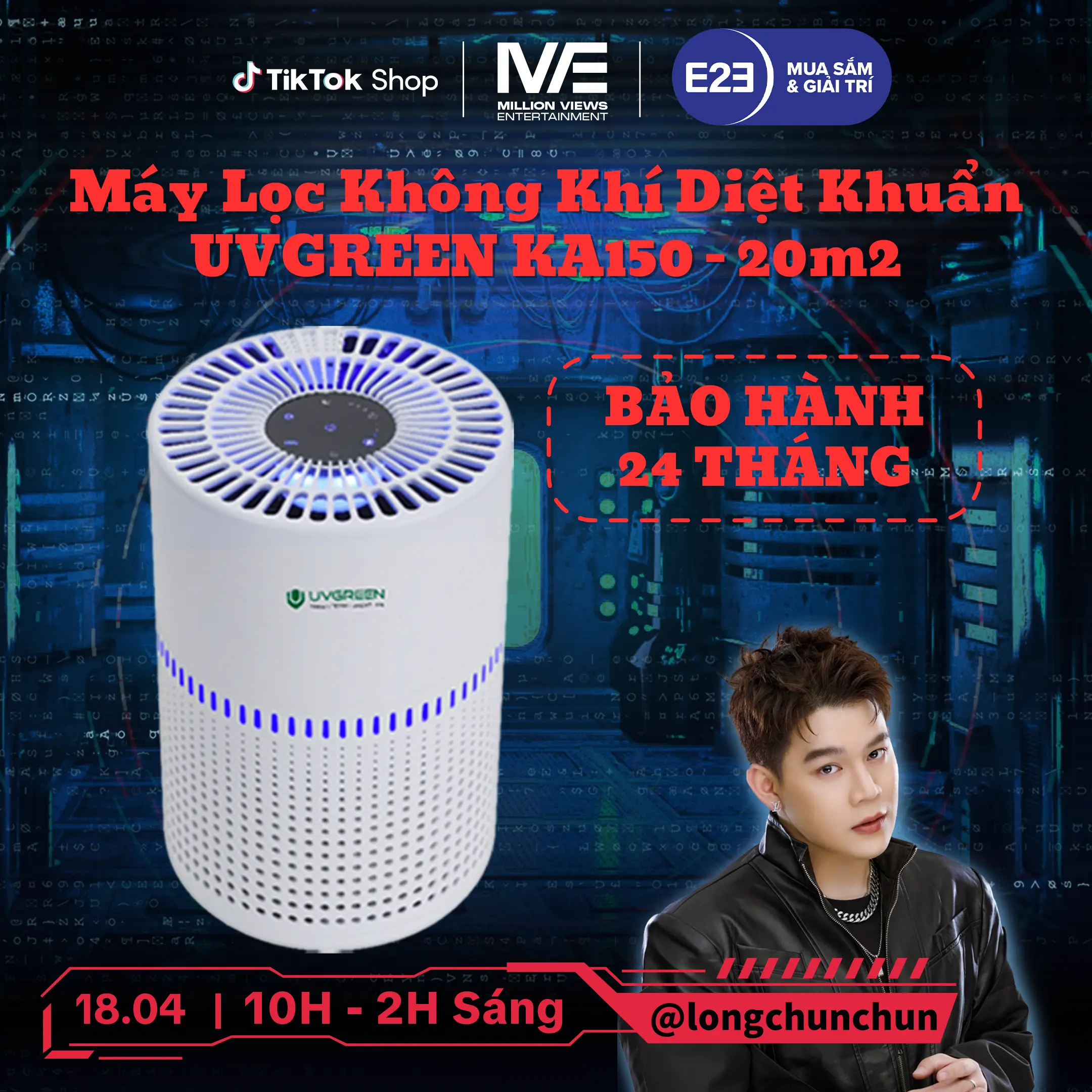 [LC] Máy Lọc Không Khí Diệt Khuẩn UVGREEN KA150-S 15m2 - Công Nghệ UVC LED hiện đại, Tạo Hương Tinh Dầu, Làm Sạch Không Khí, Bộ Lọc HEPA H13 Lọc Sạch Bụi Mịn, Mùi, Khói, Lông Thú Cưng, Bảo Hành 24 Tháng