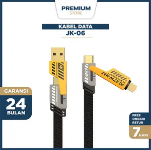 Jaspan Kabel data JK-06 4 IN 1 pengisian cepat PD 27W Fast Charging cable charger TYPE C dan LIGHTNING multifungsi