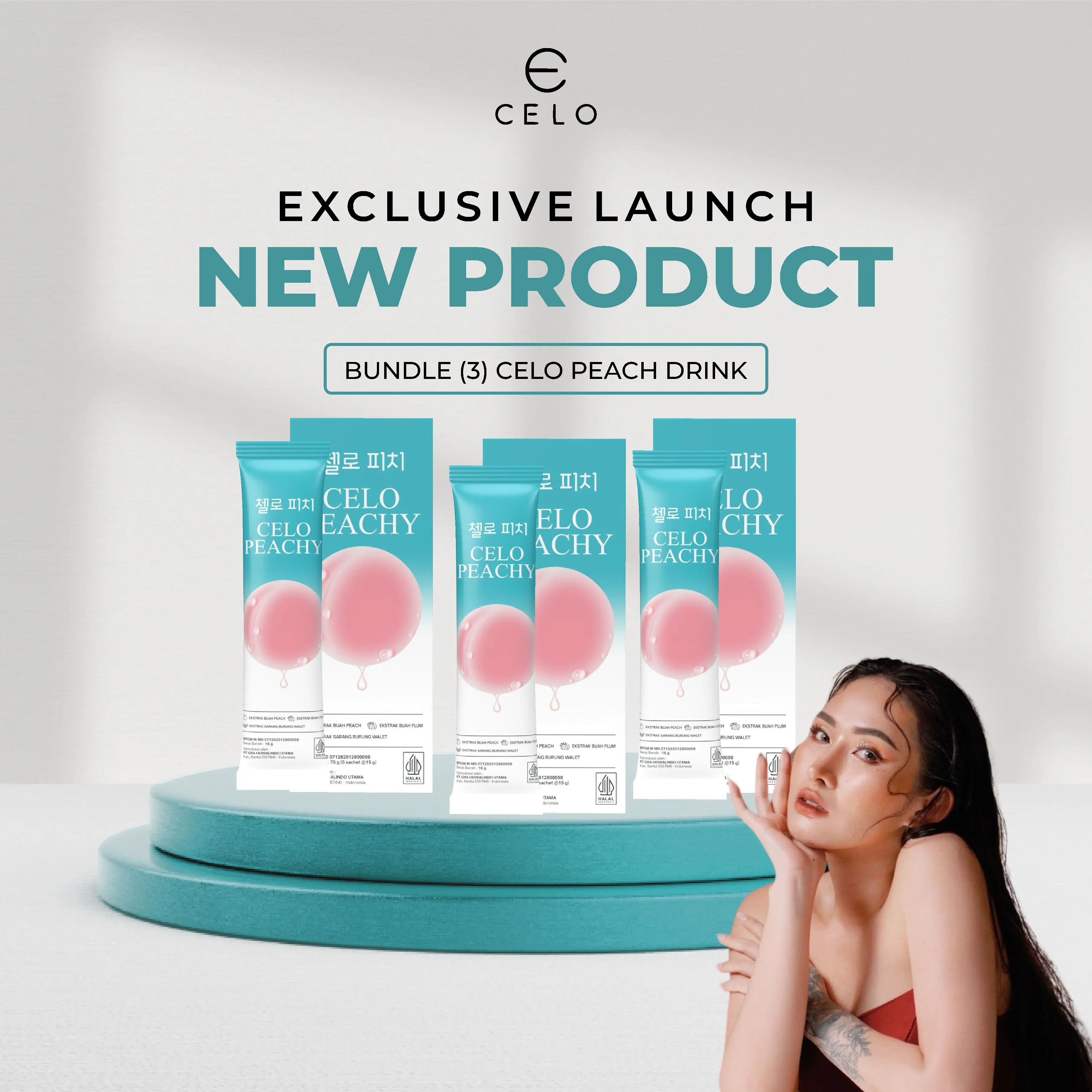 CELO BUNDLE (3) PEACH DRINK BPOM DAN HALAL