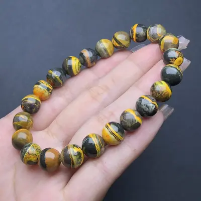 Peak Bumblebee Jasper Stone White newest Brass Ear Weights