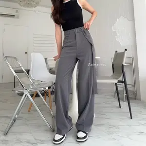 Auzura - Obi Pants - Celana Highwaist Trousers Loose Pants - Celana Kulot Kantor Formal Anti Kusut Casual
