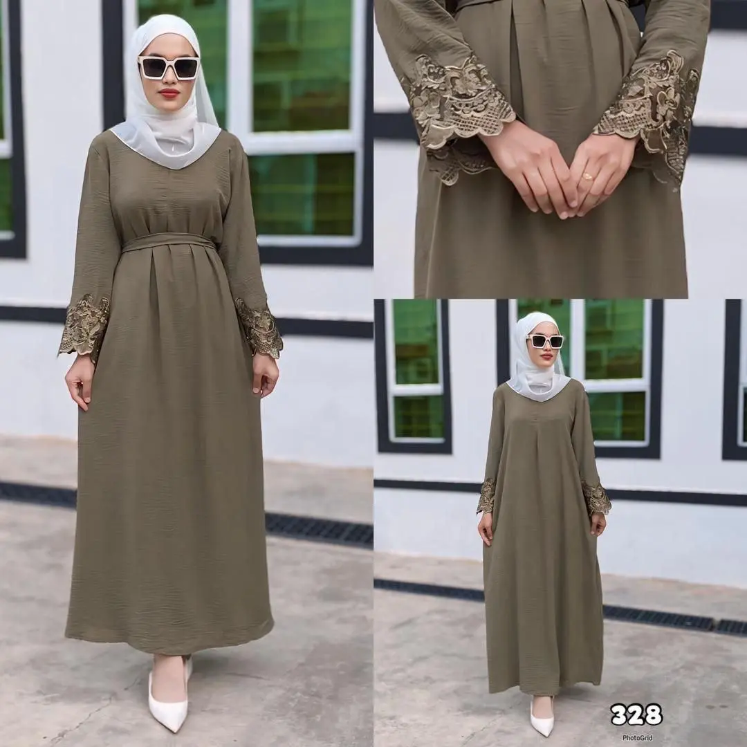 AISHAH DRESS WITH LACE CEY CREPE SUPER COMFY