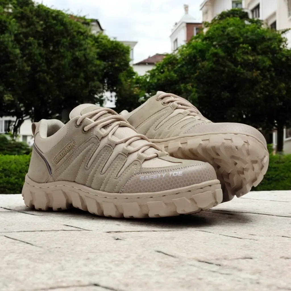 - LAVA - sepatu safety pria ujung besi sepatu kerja proyek lapangan sepatu anti paku Shoes Boots