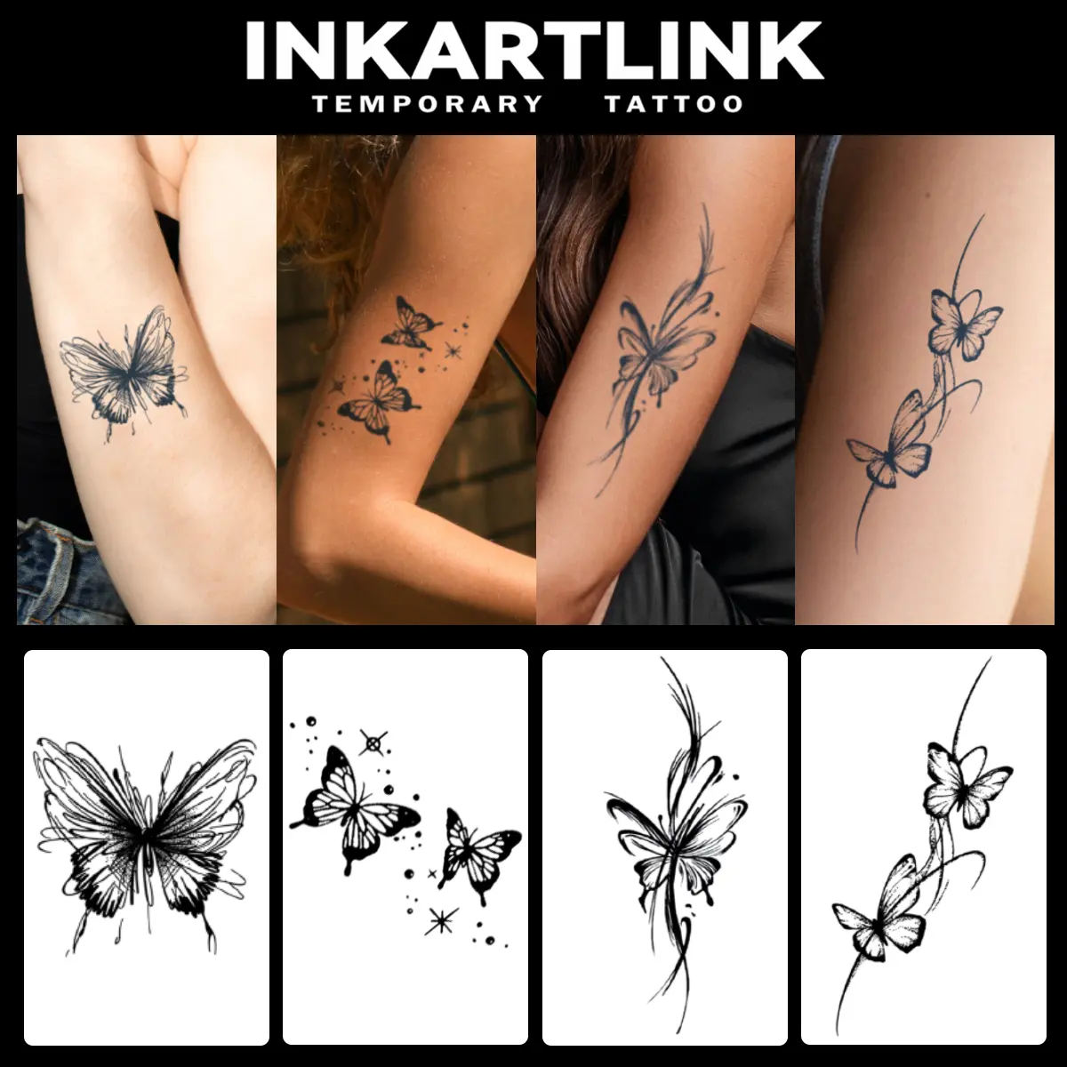 Butterfly Temporary tattoo stickers, Magic tattoo, Lasting for 1-2 weeks