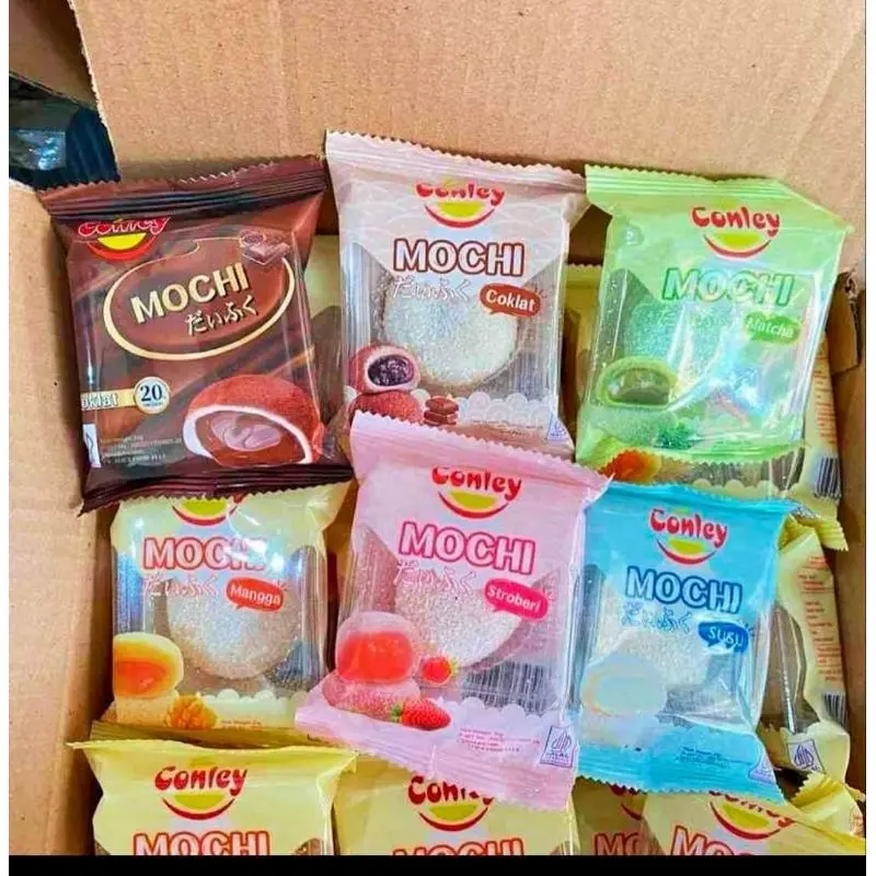conley mochi 30gram jepang rasa coklat mangga strawberry cemilan enak snack anak murah daifuku Premium Lembut Kenyal