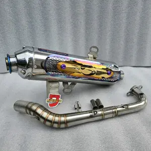 Knalpot Standar Racing 38mm Type Yin-Yang Original JIMSCO Vario Nmax Aerox PCX Beat Scoopy Mio Lexi FREE BAUD TITANIUM Motorcycle