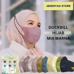 Ⓙ JS Masker duckbill hijab mix warna isi 50 pcs/box