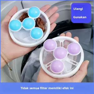Mesin cuci tas filter apung filter serat penghilang rambut dekontaminasi bola cucian bola cuci bola cucian berbentuk bunga plum Cleaner