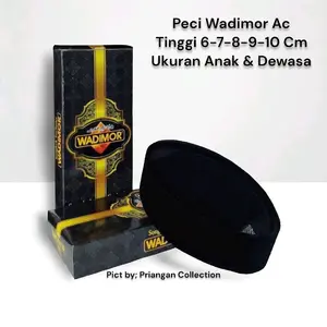 peci wadimor hitam kopiah songkok bludru halus tebal tinggi 7-8-9-10 cm kupiah beludru premium ukuran anak dan dewasa kopya sholat dan mengaji
