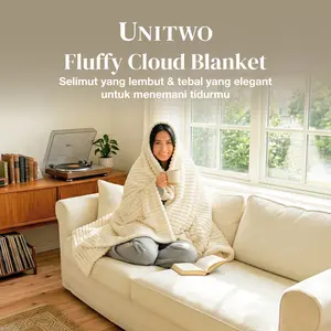 UNITWO- Selimut Bulu Fluffy Cloud Lembut & Ringan – Warna Pastel Estetik, Gaya Korean Modern Minimalis Cozy