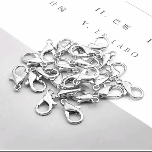 Kokot Udang Pengait Masker Kaitan Kokot Udang Pengait Kalung Pengait Gelang Kokot Udang Silver Anti Air Kokot Udang Ukuran 12mm