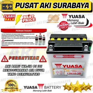 ORIGINAL YUASA 12N10 ACCU PUSAT AKI 12N10-3B 12V 10AMPER THUNDER VIAR KAISAR GENSET VESPA 12 VOLT 10 AH