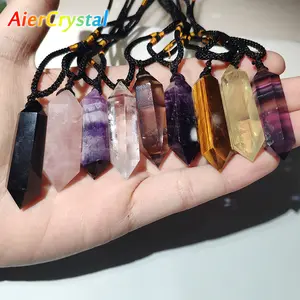 Natural Polished Exquisite Jewelry Necklace Amethyst Gemstone Pendant