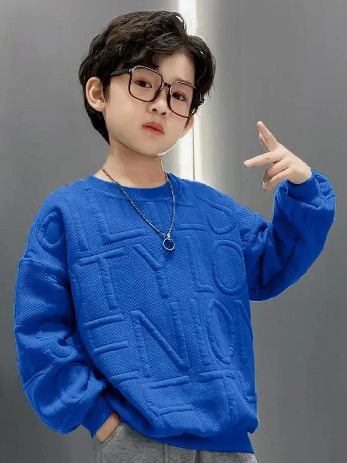 Amspro - Sweater Anak Cowok Cewek Atasan Lengan Panjang Unisex Embos ...