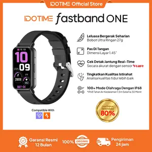 【COD+FREE SHIPPING】IDOTIME & fastband ONE Jam Tangan Pintar Wanita HITAM  Jam Running & Lari Pace  Ringan Nyaman Dipakai  Heart Rate Monitor & Health Tracking  Layar Sentuh Bluetooth  Bisa Ganti Wallpaper  Sync Strava  Da Fit App  IP68 Waterproof