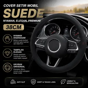 AUTOJZ Cover Setir Mobil Suede Non Slip Ultra Thin Steering Wheel 38cm - V38