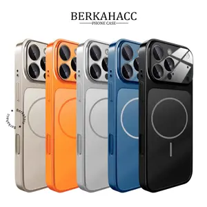BERKAH - Corning Sandblash Magnetic Glass Case untuk iPhone 17 17air 16 15 14 13 12 11 Pro Plus Promax dengan Packing Box Look Like i7 Anti Fingerprint RCI620