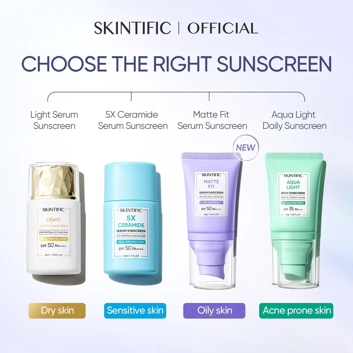 [Sunscreen] SKINTIFIC Sunscreen Collection Oil Control Pore-Fection Serum Sunscreen shine free Skin Repair with SPF 50+PA++++ Facial Skincare
