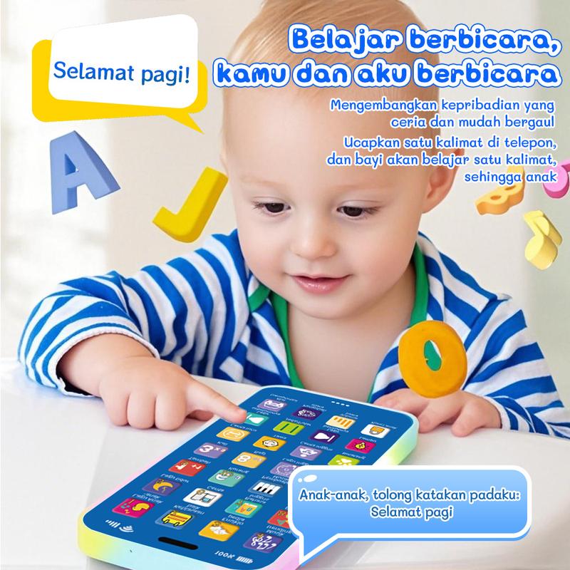 Smart baby Mainan telepon mainan edukasi paling populer 28 tombol fungsi + lampu + konten audio lengkap Cocok untuk anak usia 1-6 tahun untuk bermain di rumah