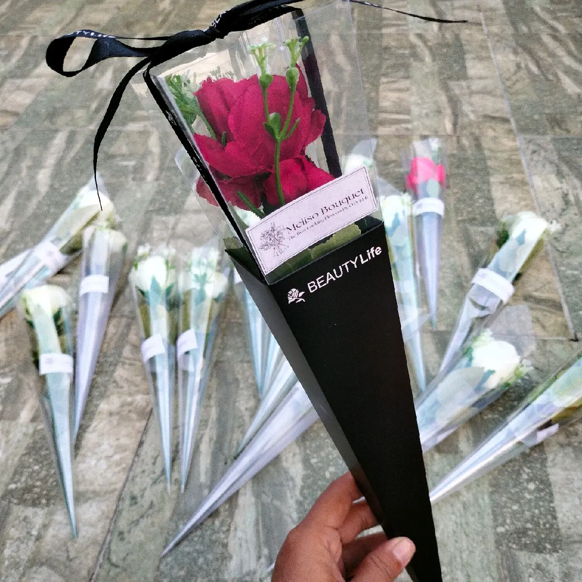Single Rose Box - Bunga tangkai Box