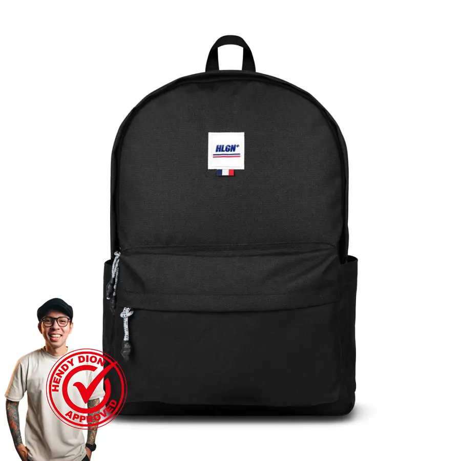 HOOLIGANS Bag Gullit Black Backpack Ransel Hitam Pria Wanita Sekolah